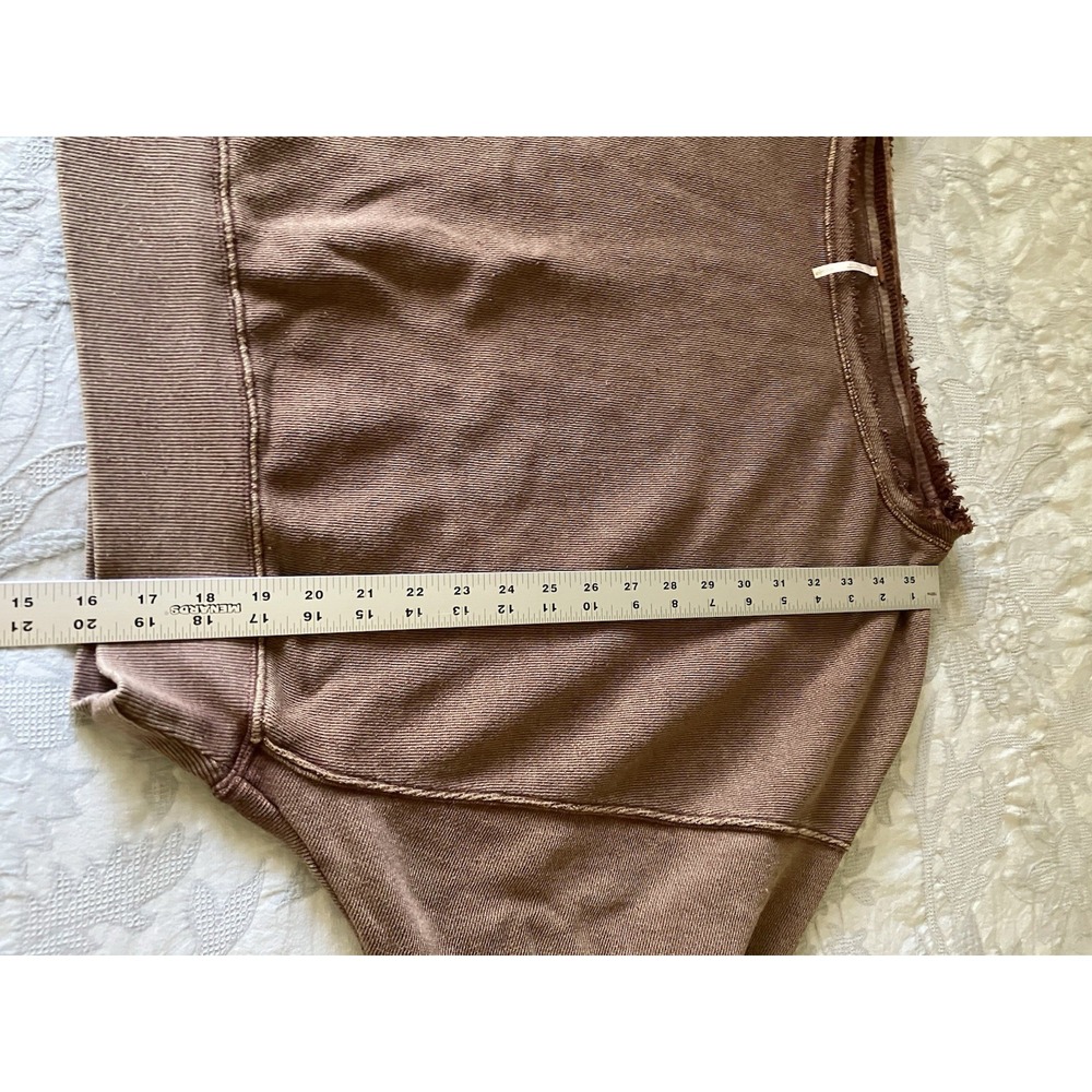 Free People Oversized Sweatshirt In Brown Women's Sz Large - Picture 6 of 7